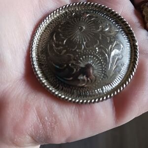 Vintage 80s Alpaca Mexico Silver Scarf Kneck Tie Or Bolo pendant